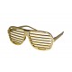 Lunettes "barreaux" plastique or 