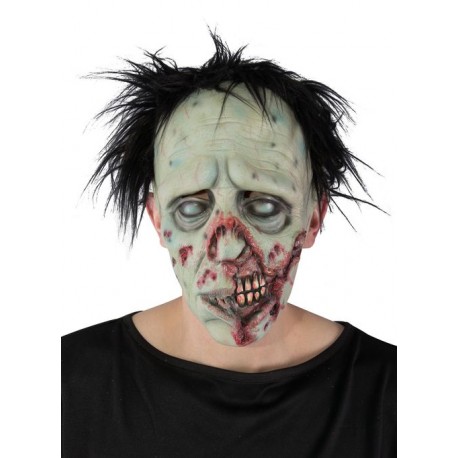 Masque adulte latex zombie avec cheveux